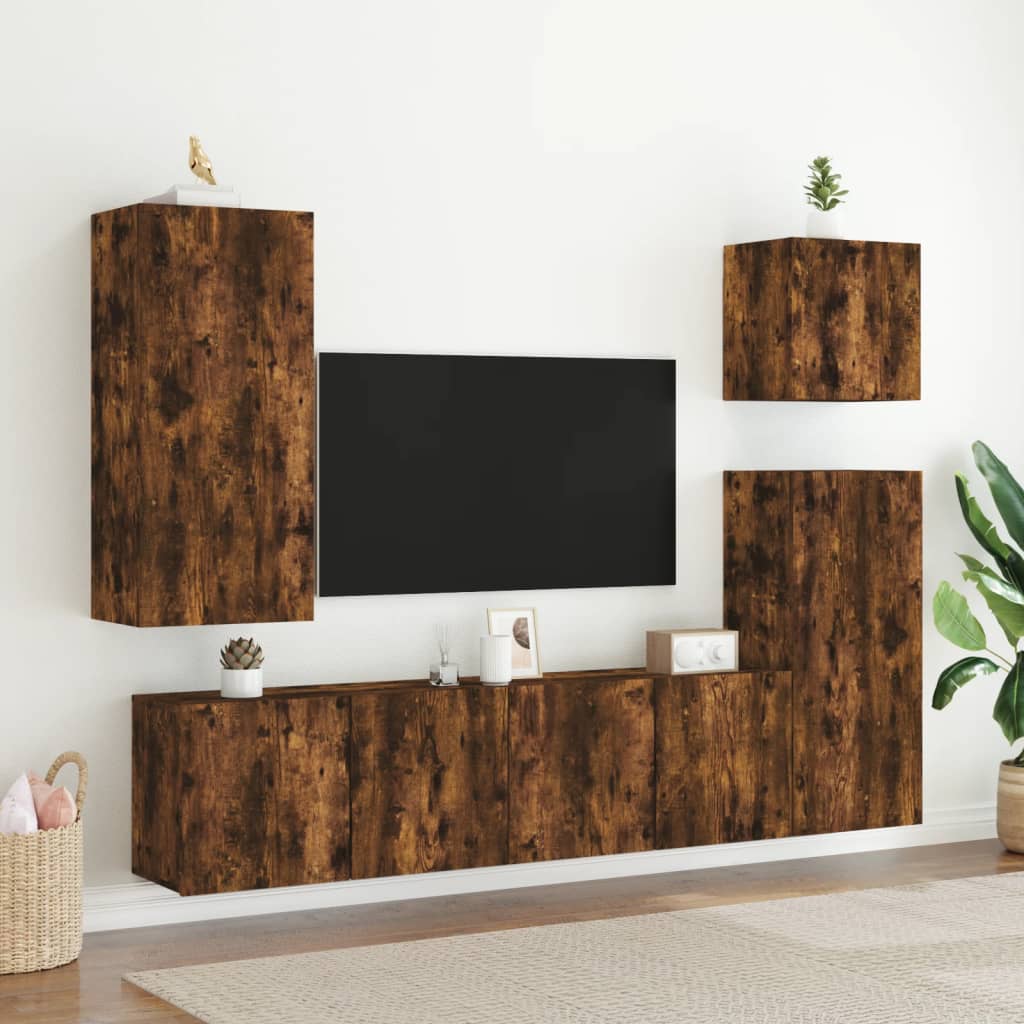 Mobile TV a Parete Rovere Fumo 80x30x41 cm | homemem39
