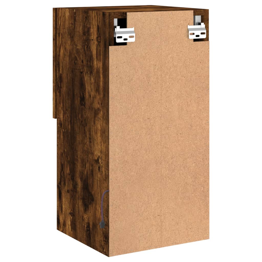 Mobili Porta TV con Luci LED 2 pz Rovere Fumo 30,5x30x60 cm | homemem39