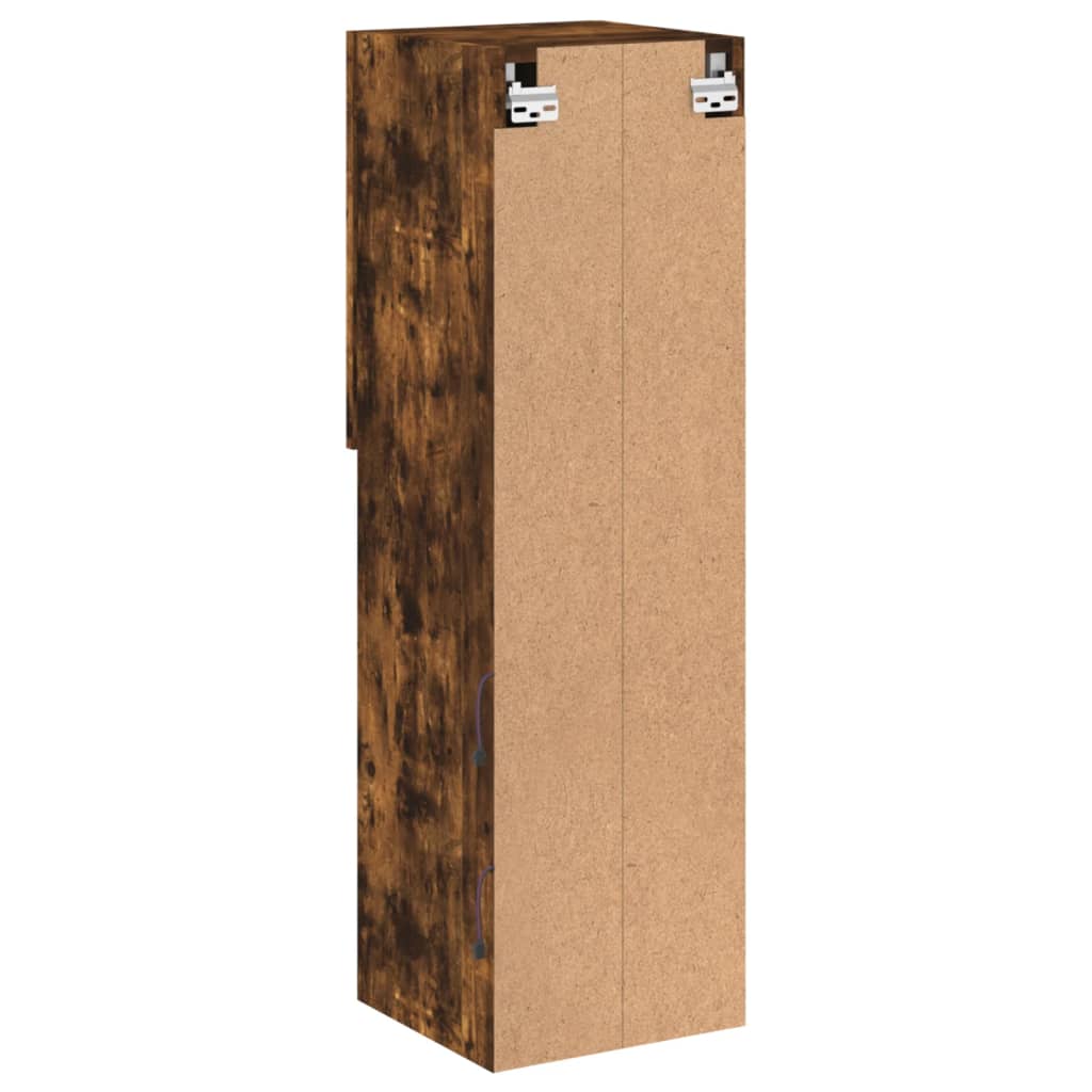 Mobili Porta TV con Luci LED 2 pz Rovere Fumo 30,5x30x102 cm | homemem39
