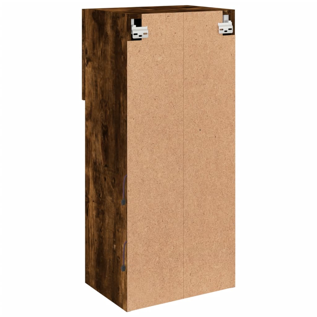 Mobili Porta TV con Luci LED 2 pz Rovere Fumo 40,5x30x90 cm | homemem39