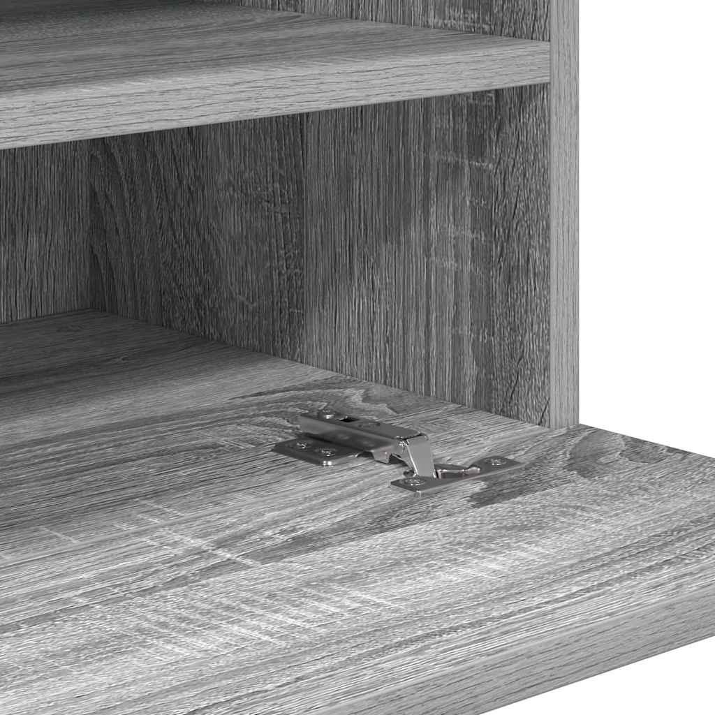 Mobili da parete con luci LED per TV 2pz Grigio Sonoma 40x30x60,5 cm