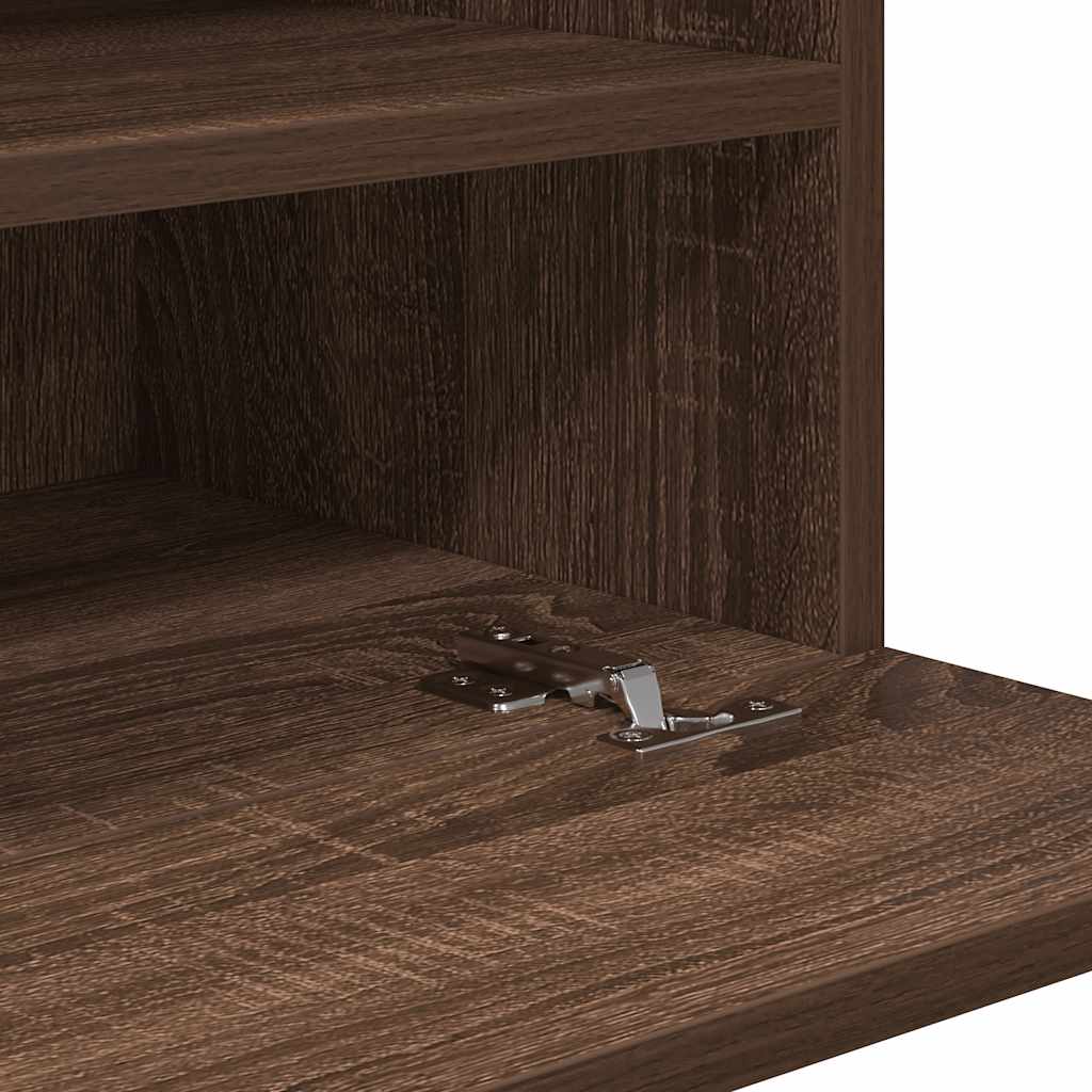 Mobili da parete con luci LED per TV 2pz Rovere Marrone 40x30x60,5cm