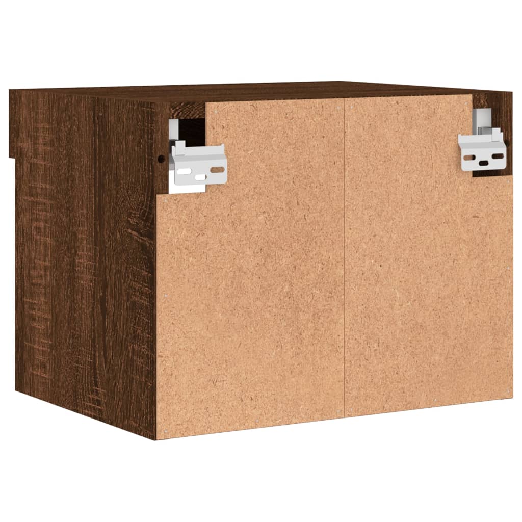 Comodini con Luci LED a Parete 2pz Rovere Marrone | homemem39