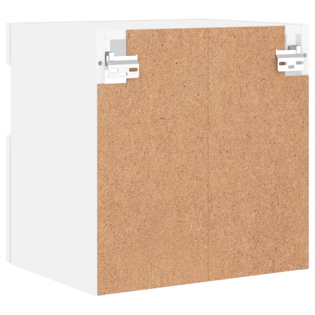 Mobile TV a Parete con Luci LED Bianco 40x30x40 cm | homemem39
