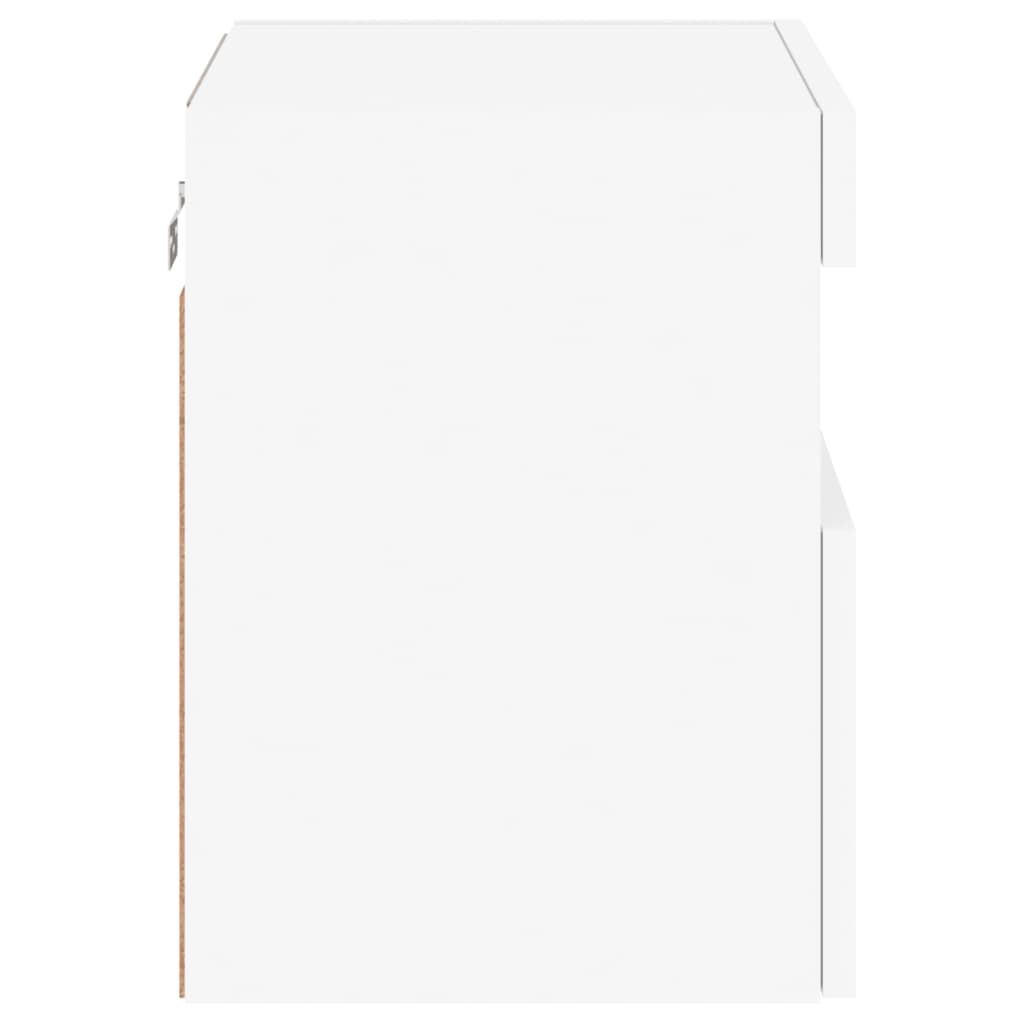 Mobili TV a Parete con Luci LED 2pz Bianchi 40x30x40 cm | homemem39