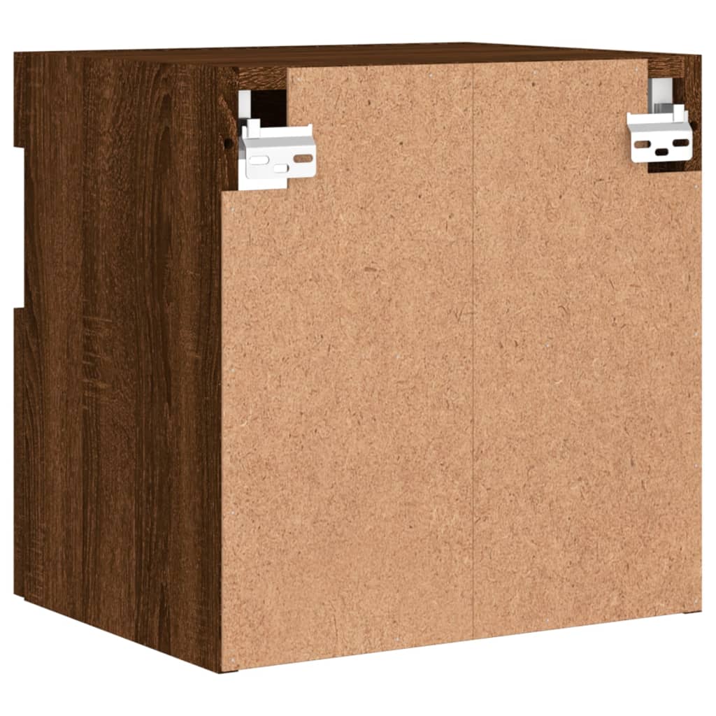 Mobile TV a Parete con Luci LED Rovere Marrone 40x30x40 cm | homemem39