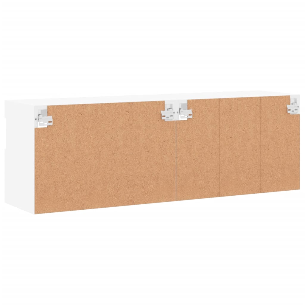 Mobili TV a Parete con Luci LED 2pz Bianchi 60x30x40 cm | homemem39