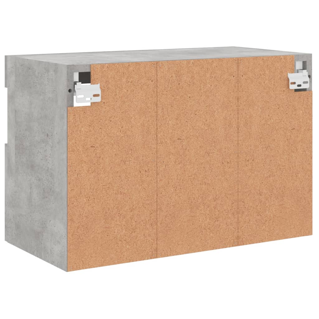 Mobile TV a Parete con Luci LED Grigio Cemento 60x30x40 cm | homemem39