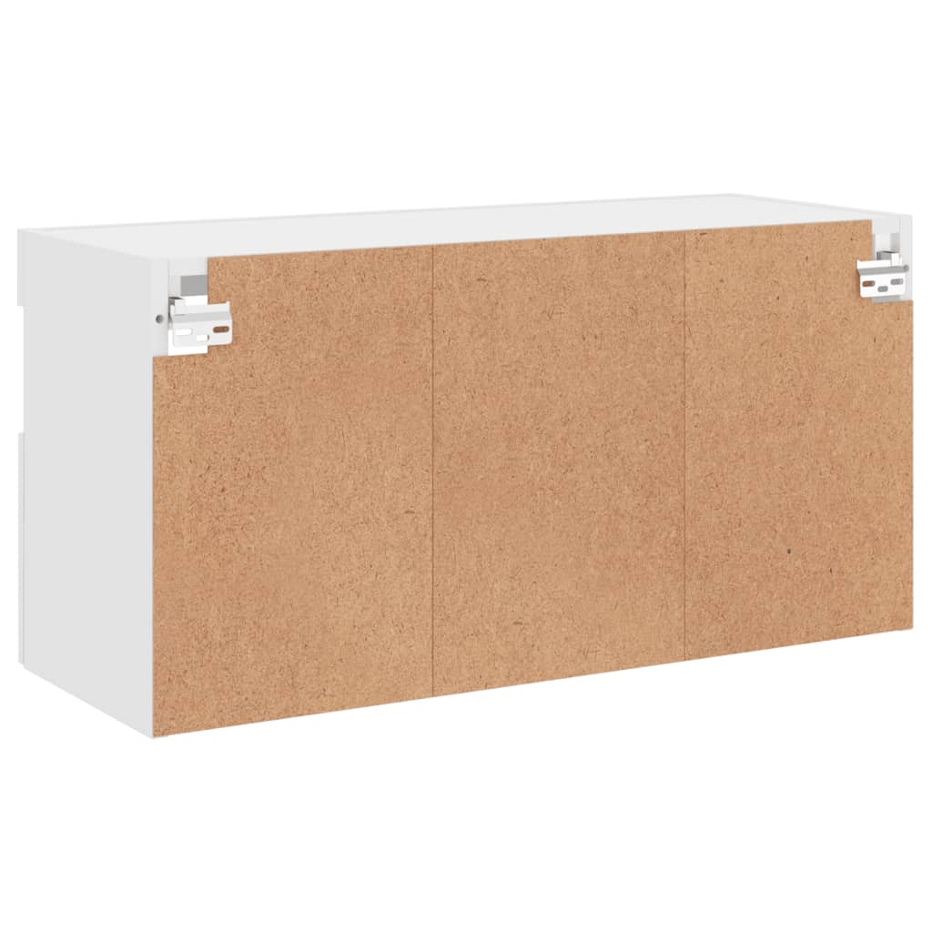 Mobile TV a Parete con Luci LED Bianco 80x30x40 cm | homemem39