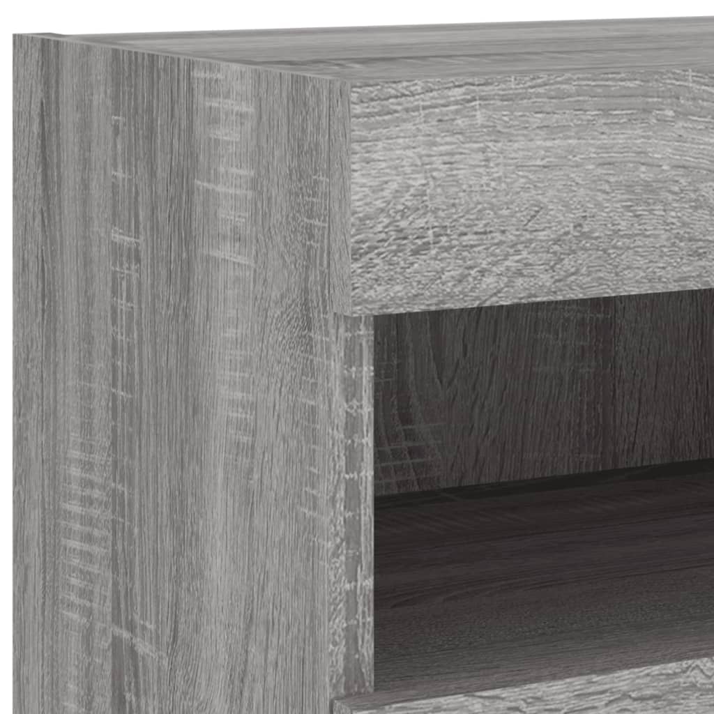 Mobili TV a Parete con Luci LED 2pz Grigio Sonoma 80x30x40 cm | homemem39