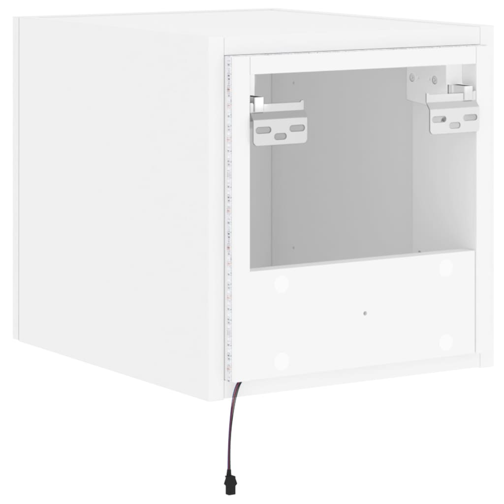 Mobile TV a Parete con Luci LED Bianco 30,5x35x30 cm | homemem39