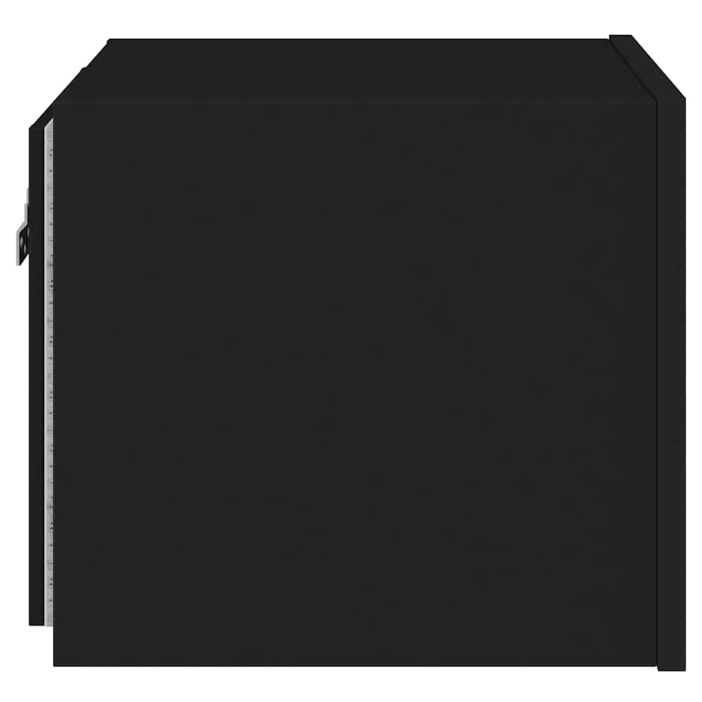 Mobili TV a Parete con Luci LED 2pz Neri 30,5x35x30 cm | homemem39