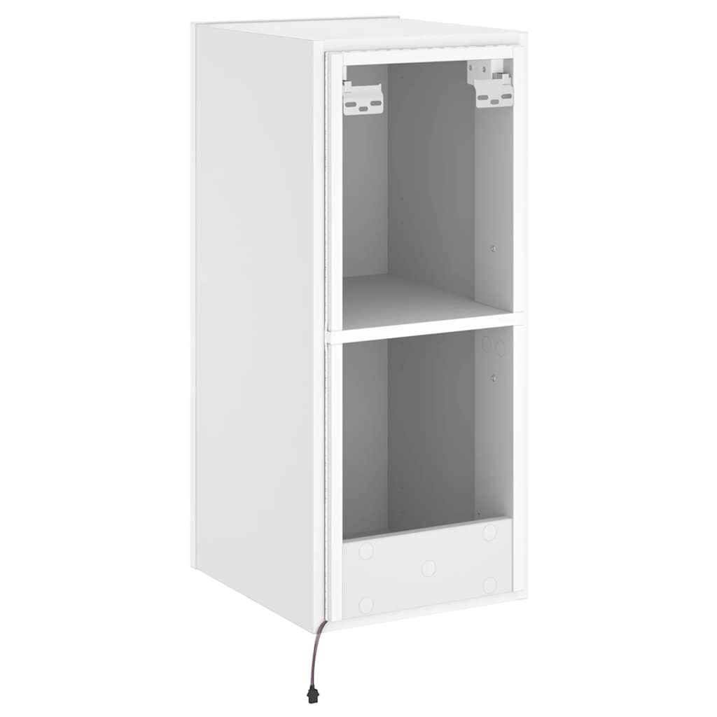 Mobile TV a Parete con Luci LED Bianco 30,5x35x70 cm | homemem39