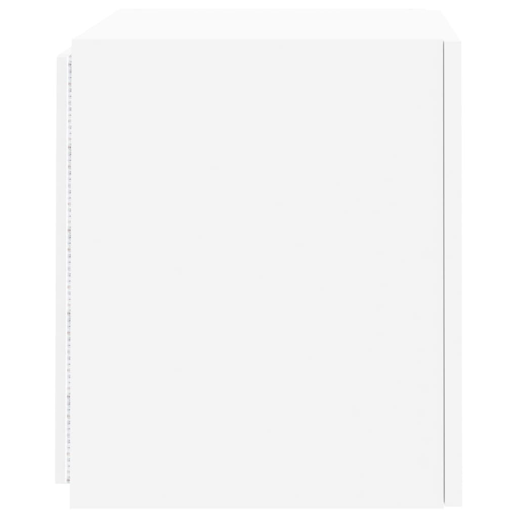 Mobili TV a Parete con Luci LED 2pz Bianchi 40,5x35x40 cm | homemem39