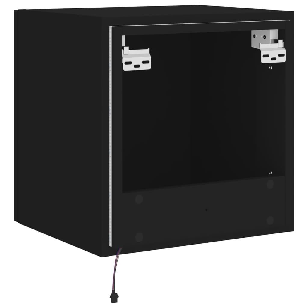 Mobile TV a Parete con Luci LED Nero 40,5x35x40 cm | homemem39