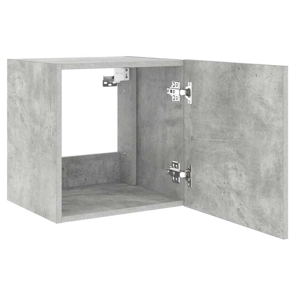 Mobili TV a Parete con Luci LED 2pz Grigio Cemento 40,5x35x40cm - homemem39