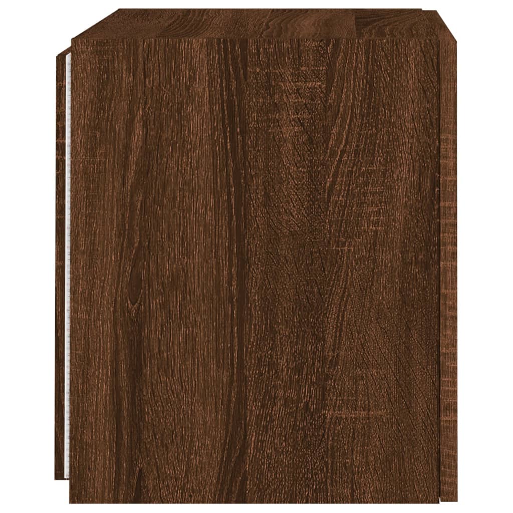 Mobili TV a Parete con Luci LED 2pz Rovere Marrone 40,5x35x40cm | homemem39