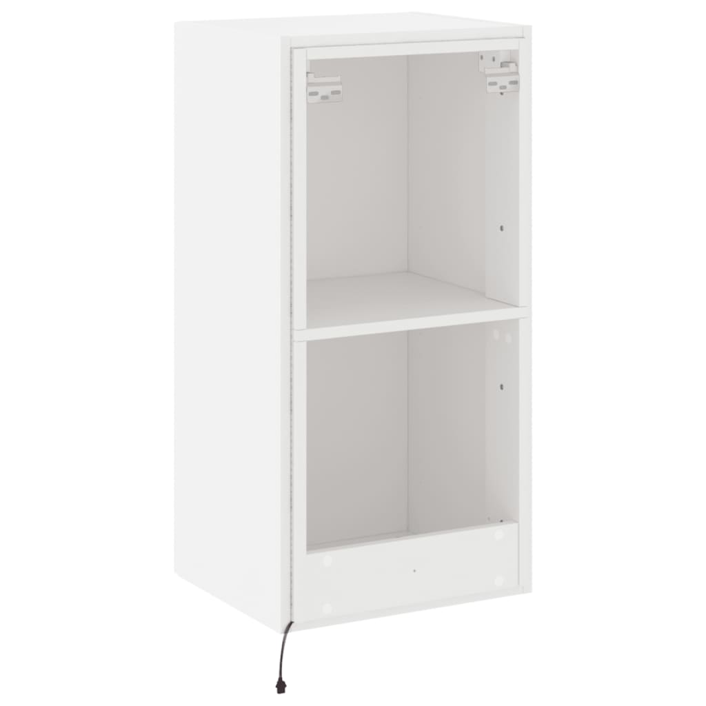 Mobile TV a Parete con Luci LED Bianco 40,5x35x80 cm | homemem39