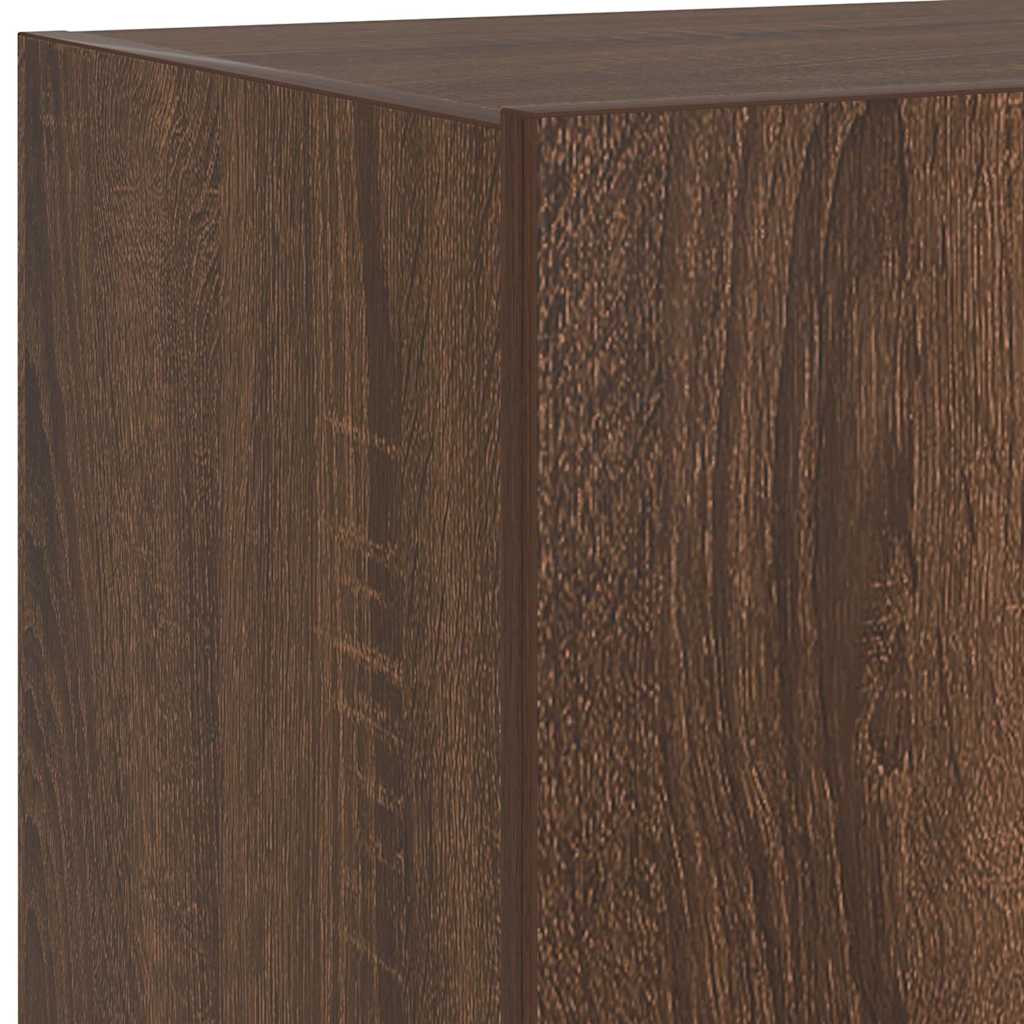 Mobile TV a Parete con Luci LED Rovere Marrone 60x35x31 cm | homemem39