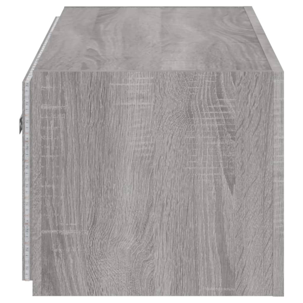 Mobile TV a Parete con Luci LED Grigio Sonoma 100x35x31 cm | homemem39