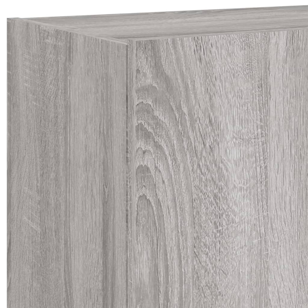 Mobile TV a Parete con Luci LED Grigio Sonoma 60x35x41 cm | homemem39
