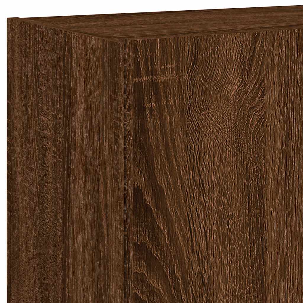Mobili TV a Parete con Luci LED 2pz Rovere Marrone 60x35x41 cm | homemem39