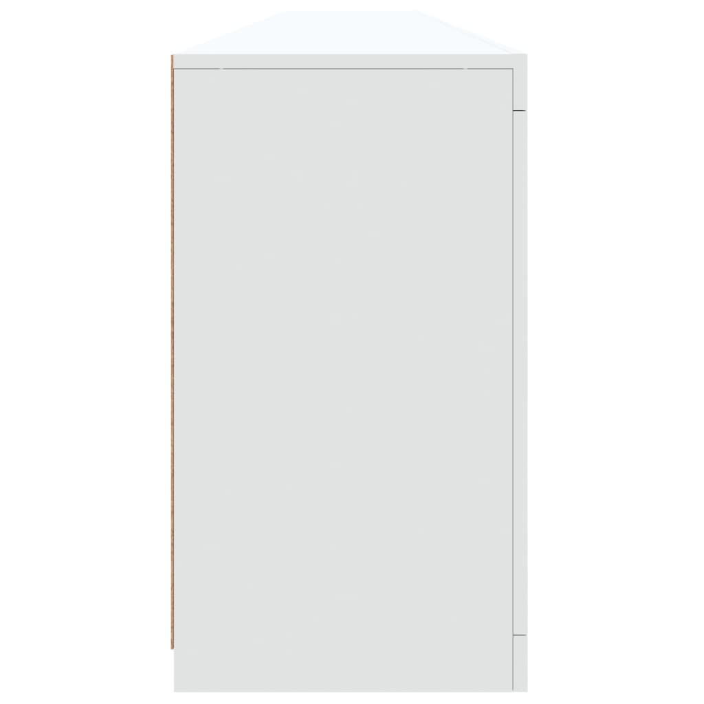 Credenza con Luci LED Bianca 283x37x67 cm