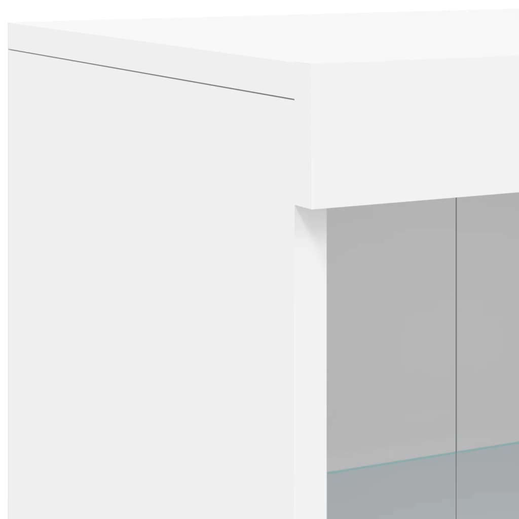 Credenza con Luci LED Bianca 162x37x100 cm - homemem39