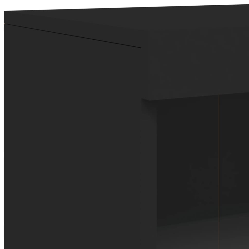 Credenza con Luci LED Nera 162x37x100 cm - homemem39