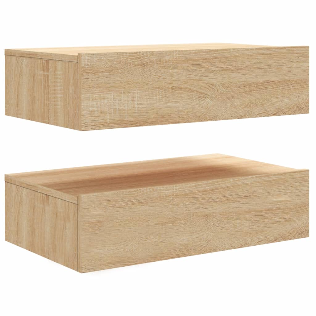 Mobili Porta TV con Luci LED 2pz Rovere Sonoma 60x35x15,5 cm