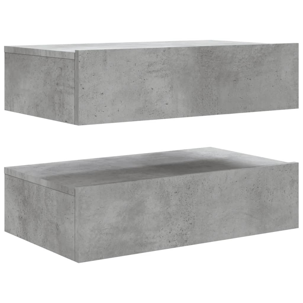 Mobili Porta TV con Luci LED 2 pz Grigio Cemento 60x35x15,5 cm | homemem39