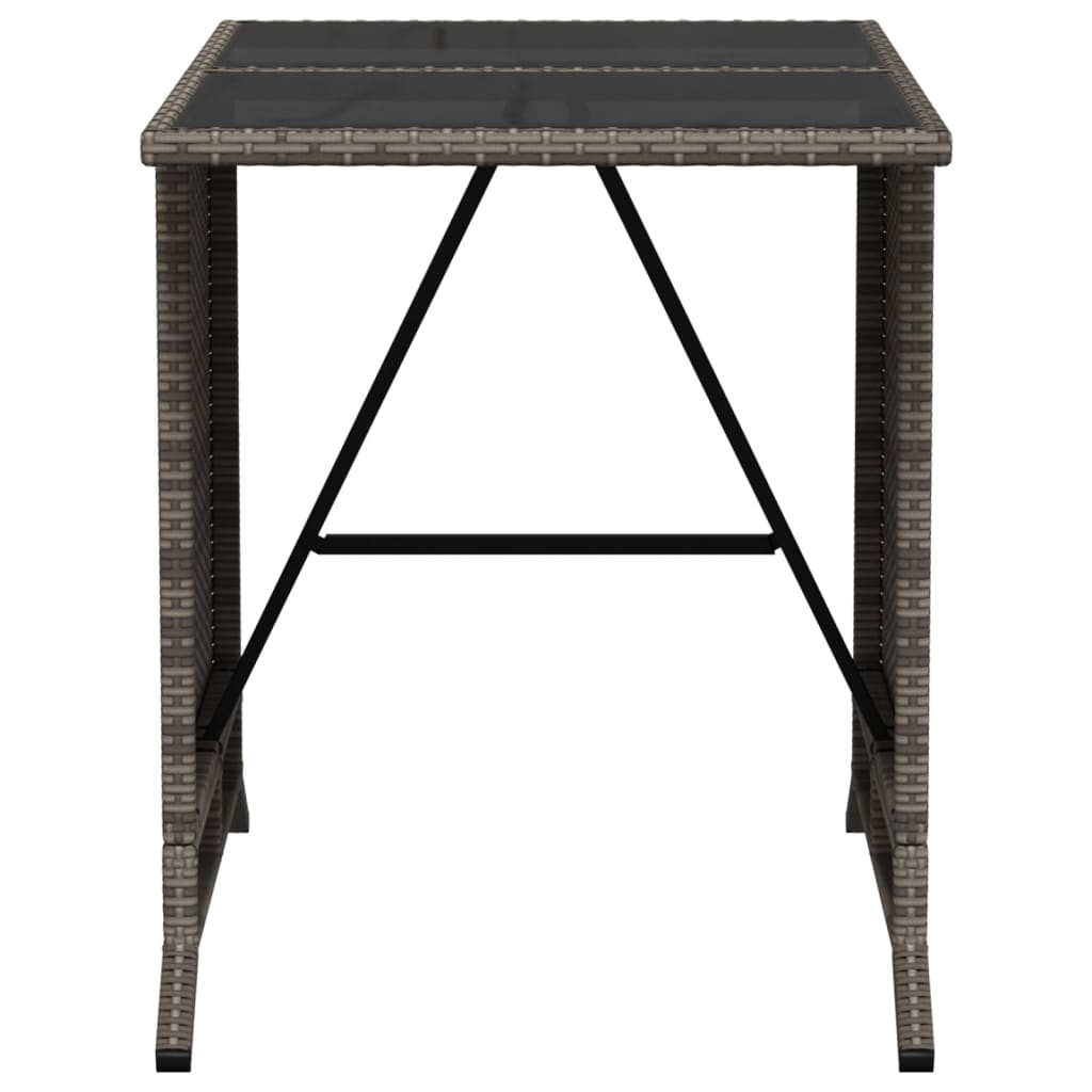 Set da Bistrò 3 pz con Cuscini Grigio in Polyrattan | homemem39