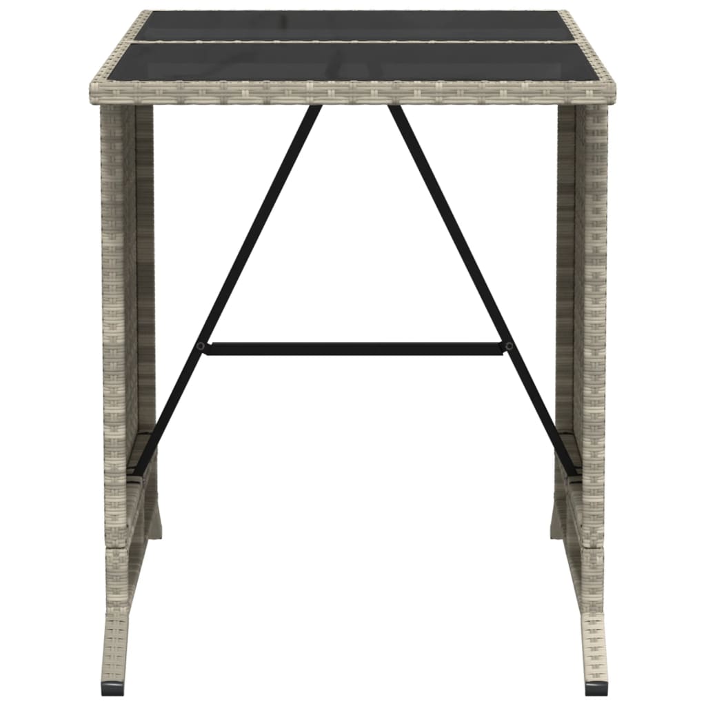 Set da Bistrò 3 pz con Cuscini Grigio Chiaro in Polyrattan | homemem39
