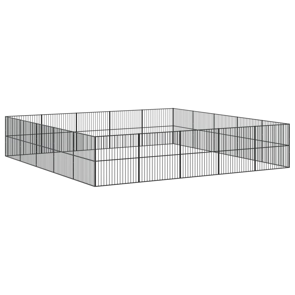Box per Cani 20 Pannelli Nero Acciaio Zincato - homemem39