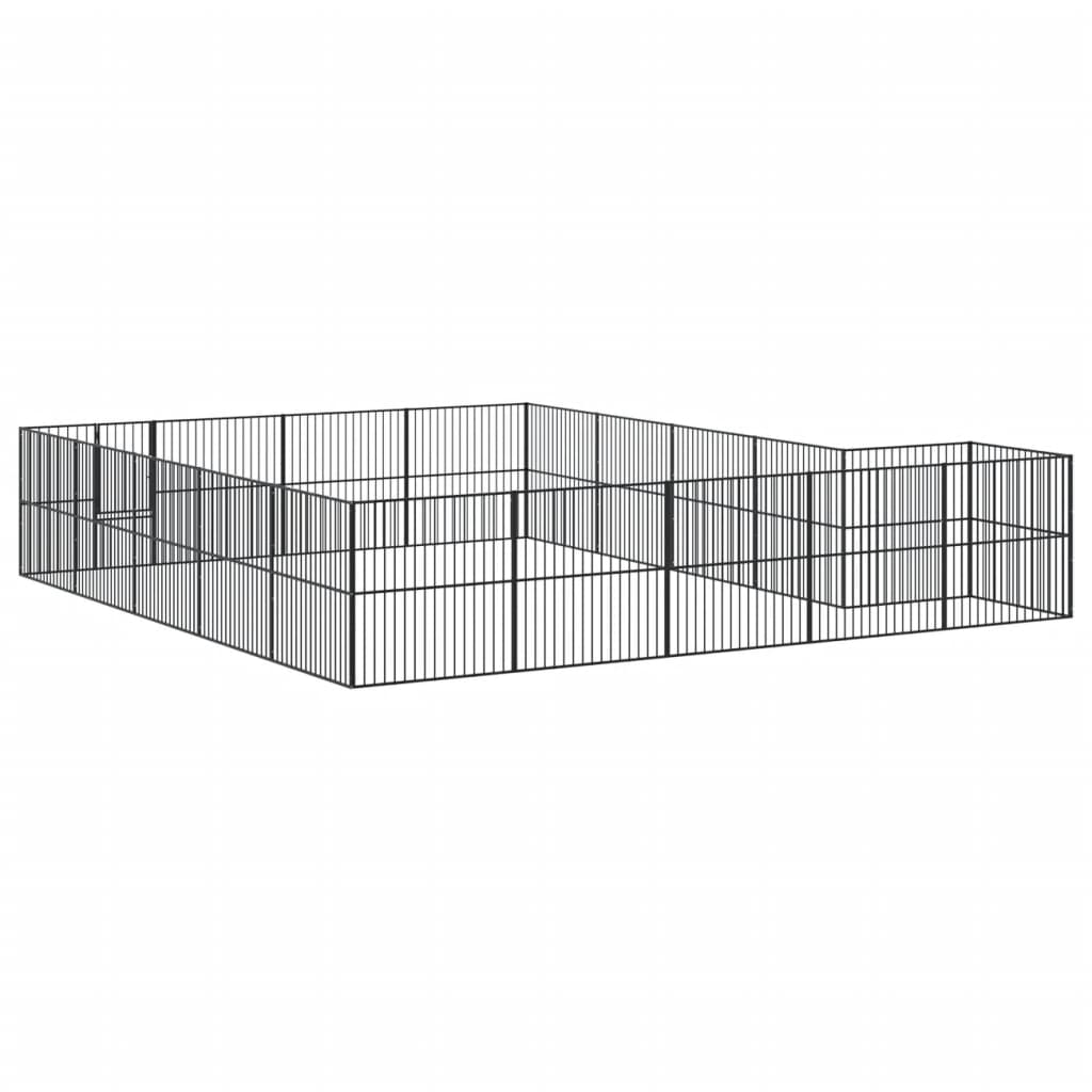 Box per Cani 20 Pannelli Nero Acciaio Zincato - homemem39