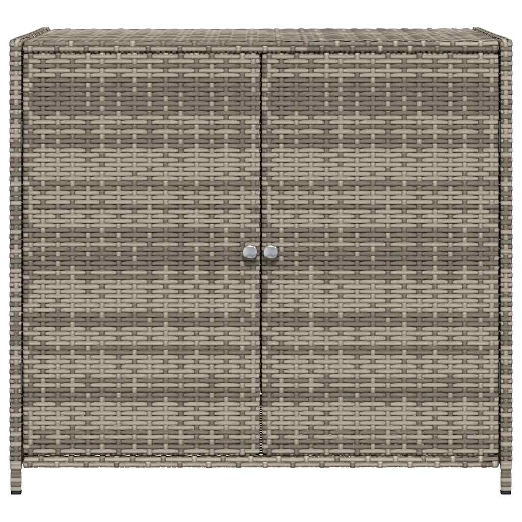 Armadietto Portaoggetti Giardino Grigio 83x45x76 cm Polyrattan