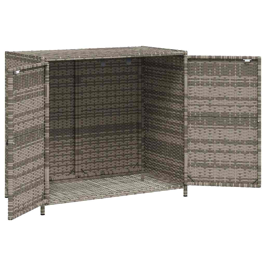 Armadietto Portaoggetti Giardino Grigio 83x45x76 cm Polyrattan