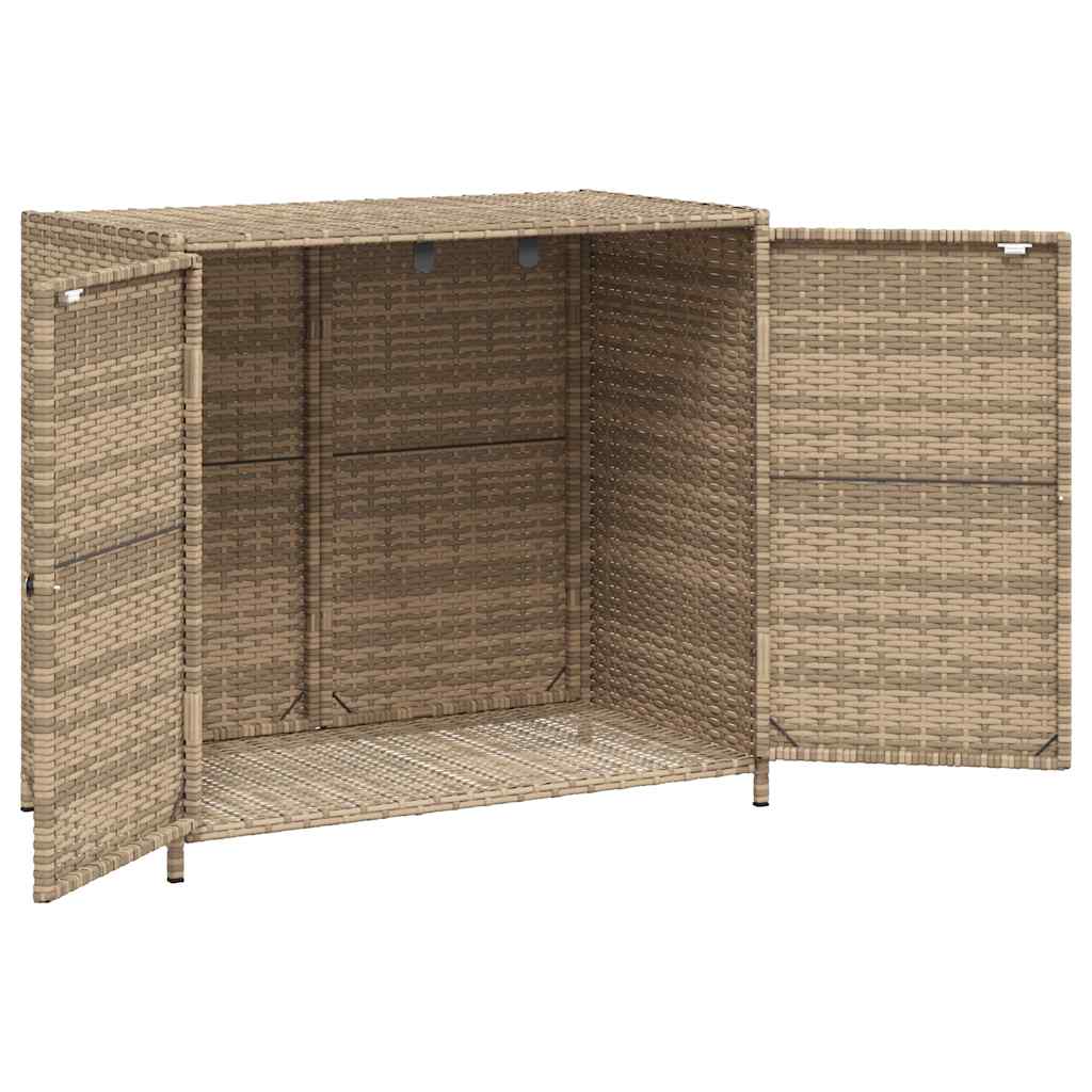Armadietto Portaoggetti Giardino Beige 83x45x76 cm Polyrattan