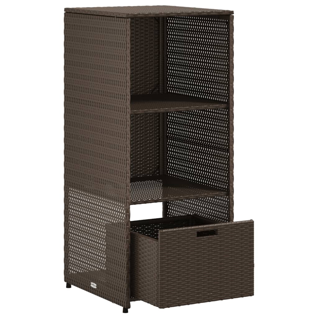 Armadietto Portaoggetti Giardino Marrone 50x55x115cm Polyrattan - homemem39
