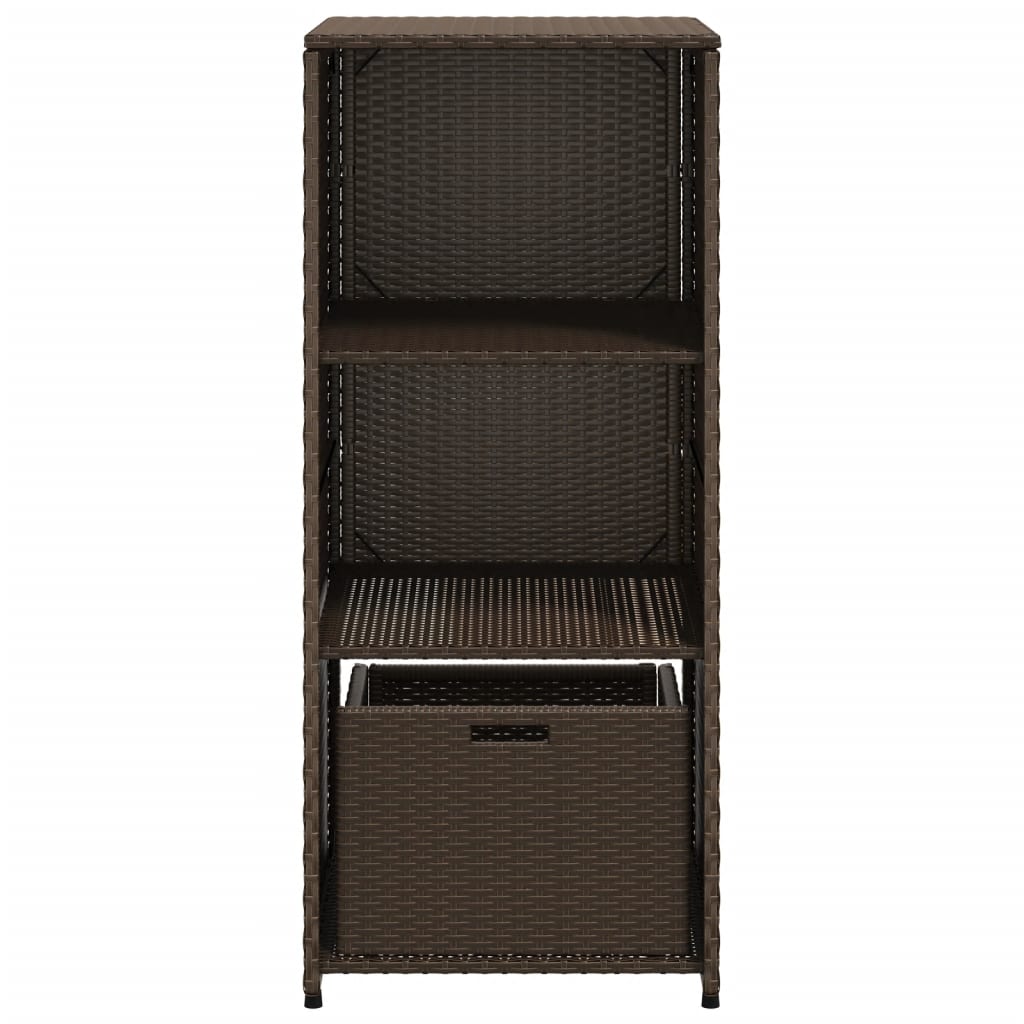 Armadietto Portaoggetti Giardino Marrone 50x55x115cm Polyrattan - homemem39