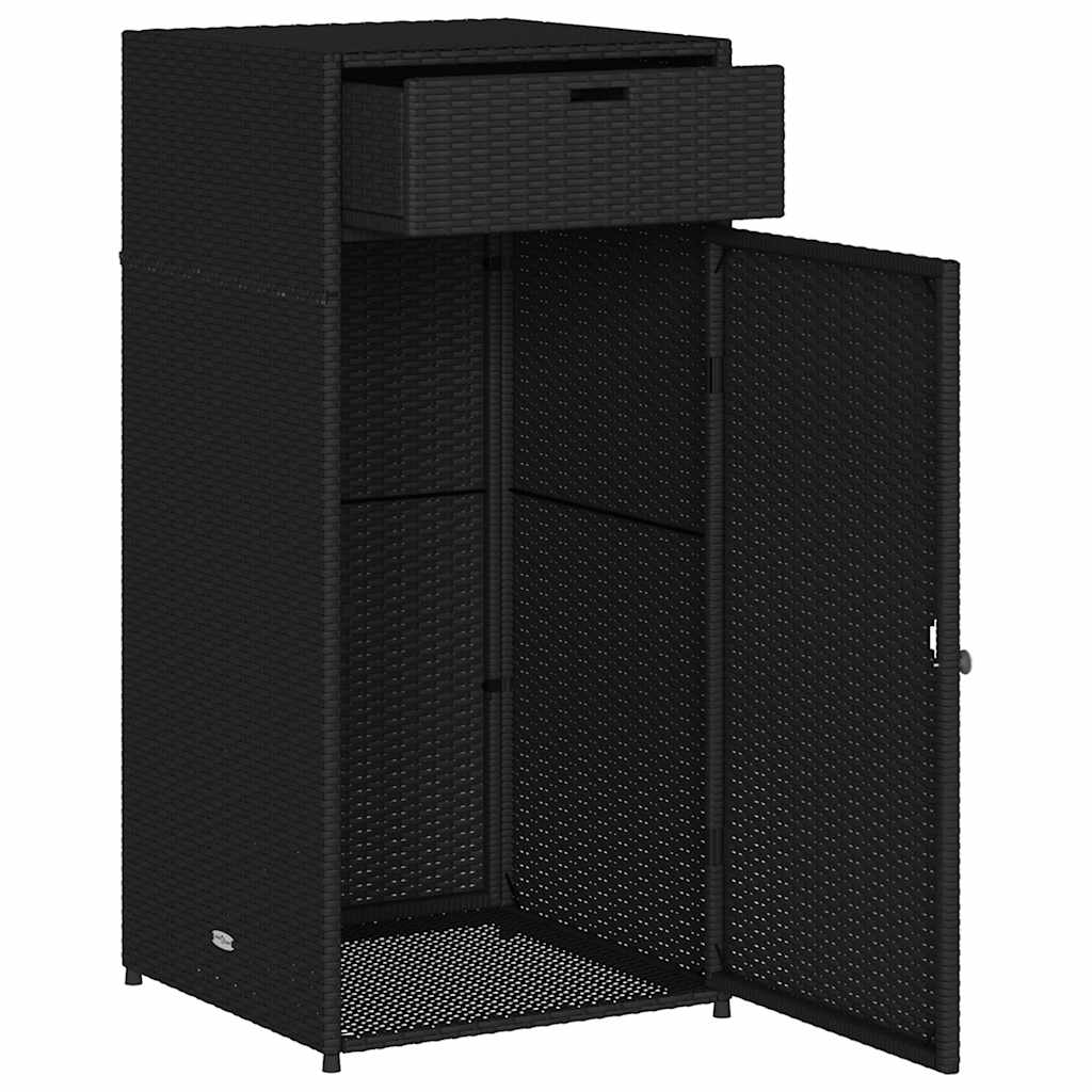 Armadietto Portaoggetti da Giardino Nero 55x55x111cm Polyrattan - homemem39