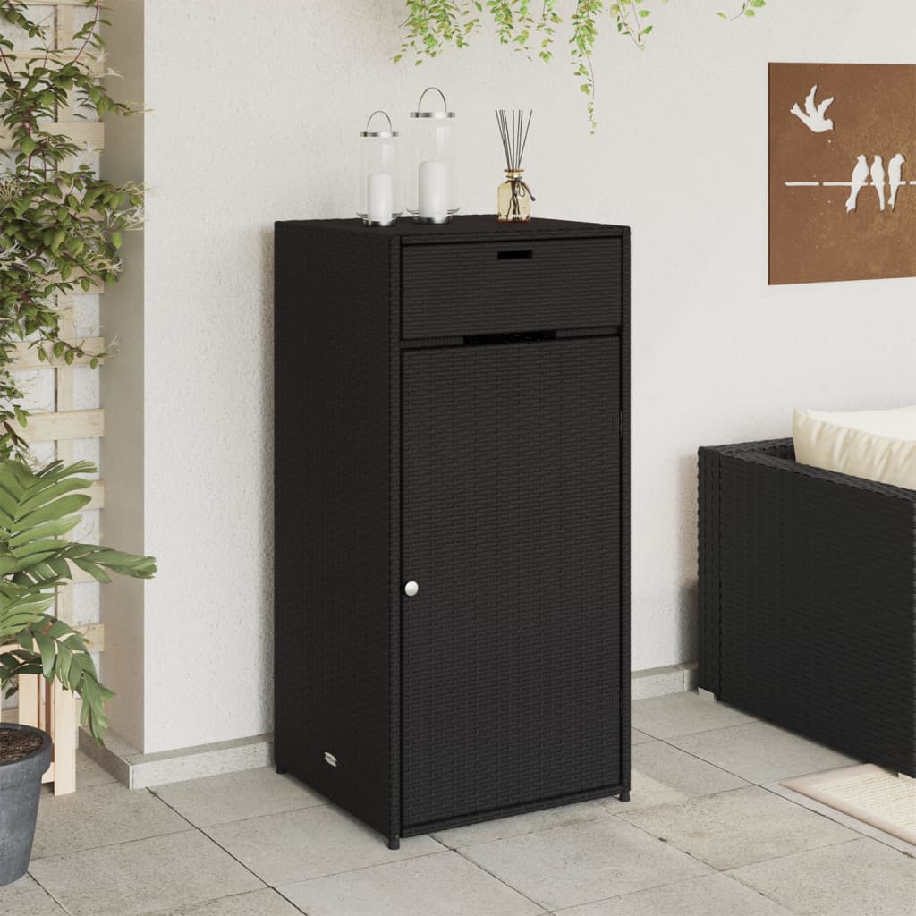 Armadietto Portaoggetti da Giardino Nero 55x55x111cm Polyrattan - homemem39