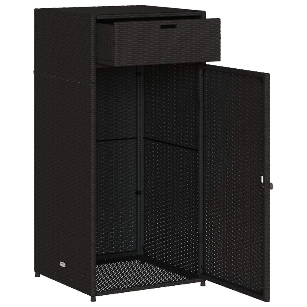 Armadietto Portaoggetti da Giardino Nero 55x55x111cm Polyrattan - homemem39