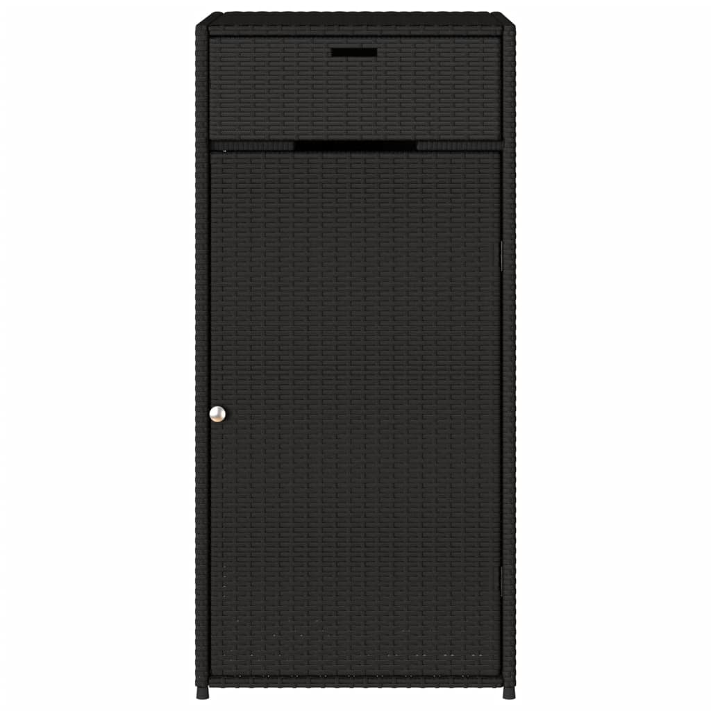 Armadietto Portaoggetti da Giardino Nero 55x55x111cm Polyrattan - homemem39