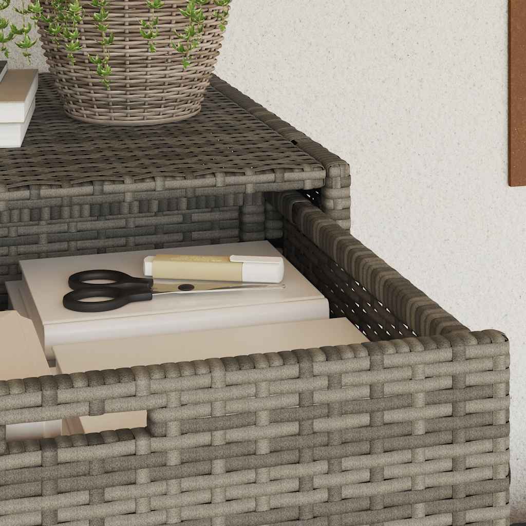 Armadietto Portaoggetti Giardino Grigio 55x55x111cm Polyrattan - homemem39