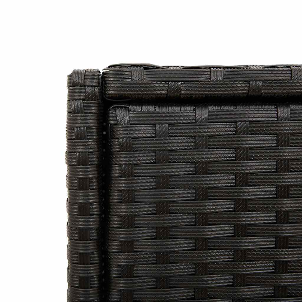 Armadietto Portaoggetti Giardino Nero 105x55x113cm Polyrattan - homemem39