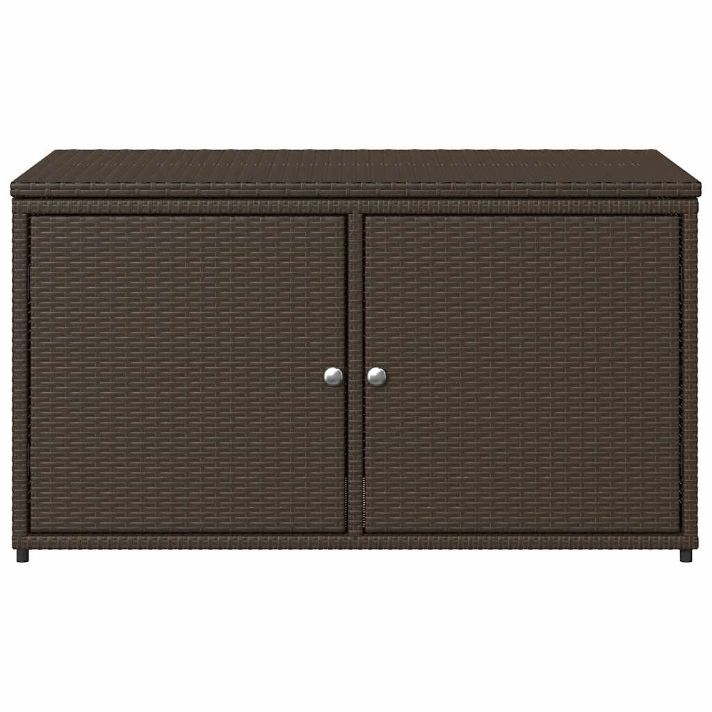 Armadietto Portaoggetti Giardino Marrone 110x55x60,5 Polyrattan - homemem39