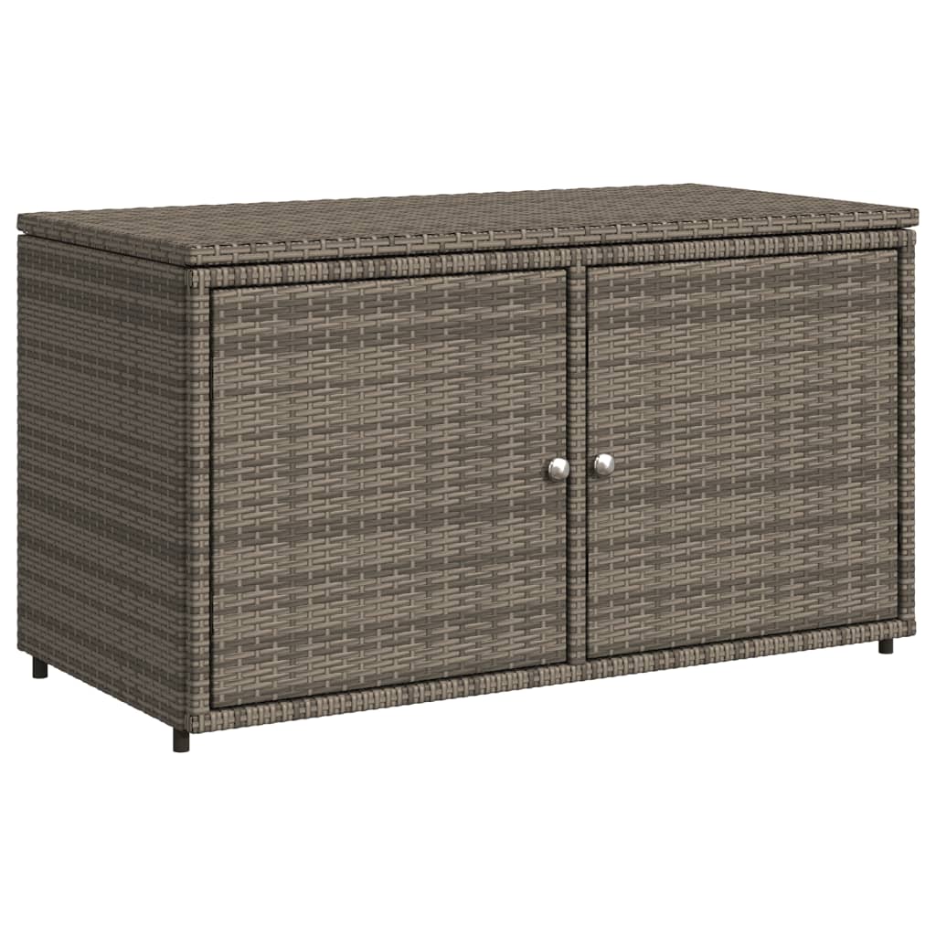 Armadietto Portaoggetti Giardino Grigio 110x55x60,5 Polyrattan - homemem39