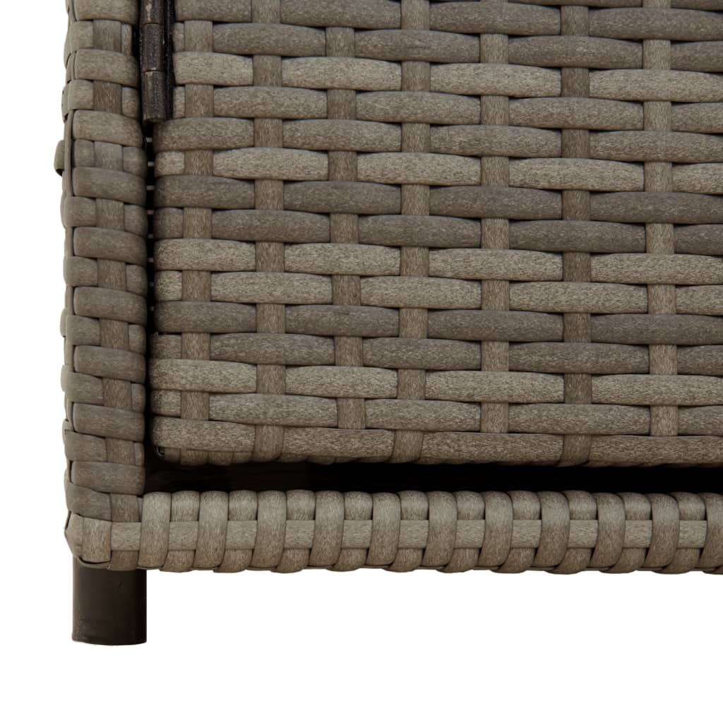Armadietto Portaoggetti Giardino Grigio 110x55x60,5 Polyrattan - homemem39