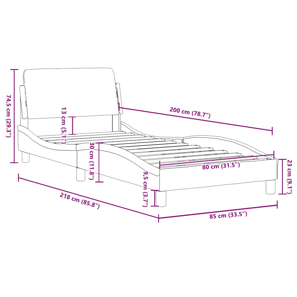 Giroletto con Testiera Dover Blu 80x200 cm Tessuto | homemem39